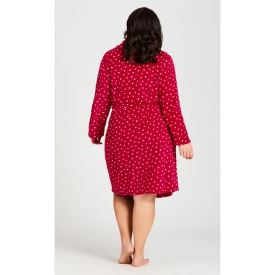 Women's Plus Size Spot Robe - Red | AVENUE 3 Women's Plus Size Spot Robe - Red | AVENUE