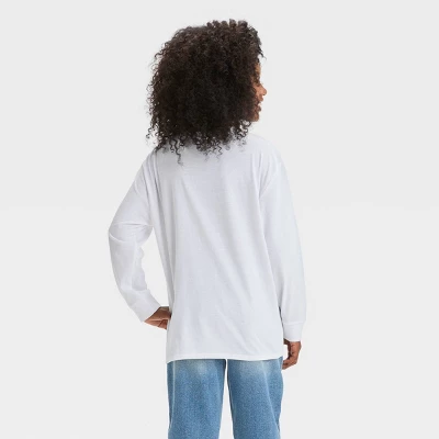 Girls' Long Sleeve Zodiac Oversized Graphic T-Shirt - Art Class™ White 4 Girls' Long Sleeve Zodiac Oversized Graphic T-Shirt - Art Class™ White - Image 2
