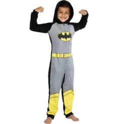 DC Comics Big Boys' Superhero Character Hooded Union Suit Footless Pajamas Costume -Best Clothing Store GUEST 258eda68 1e21 49f7 88fe ab972448c6a4