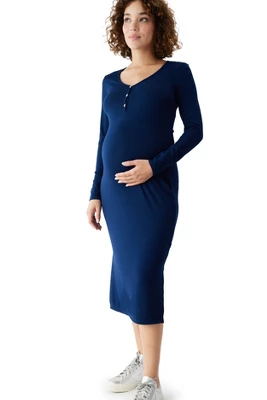 Ingrid & Isabel Maternity Ribbed Henley Midi Dress 7 Ingrid & Isabel Maternity Ribbed Henley Midi Dress - Image 5