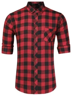 Lars Amadeus Men's Casual Long Sleeve Button Down Plaid Checked Dress Shirts -Best Clothing Store GUEST 27337417 821f 4648 b6b6 4af715ff979e