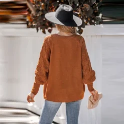 Women's Pumpkin Spice Textured Knit Sweater - Cupshe -Best Clothing Store GUEST 2798bf3d 766d 479d a3f7 05d7b3dd8639