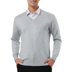Lars Amadeus Men's Solid Color Knitted Long Sleeves V Neck Pullover Sweater -Best Clothing Store GUEST 27fa558a ff7b 4288 8a63 8274cd1c504b