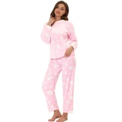 Cheibear Womens Flannel Pajama Sets Winter Cute Printed Long Sleeve Nightwear Lounge Sleepwear -Best Clothing Store GUEST 2857b2b6 4957 4a66 addc 84c1a5c976d1