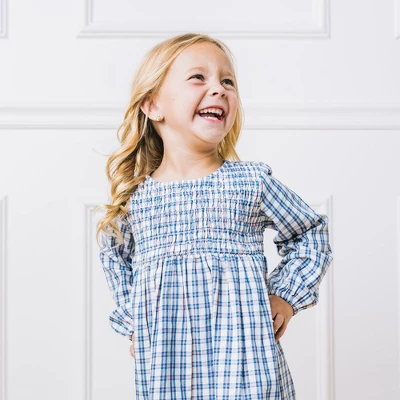 Hope & Henry Girls' Long Sleeve Calvary Twill Smocked Front Dress, Kids 7 Hope & Henry Girls' Long Sleeve Calvary Twill Smocked Front Dress, Kids - Image 5