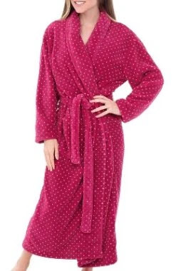 Women's Warm Fleece Winter Robe, Long Soft Plush Bathrobe -Best Clothing Store GUEST 28c754ba e40c 493e a27c e1710b0149b8