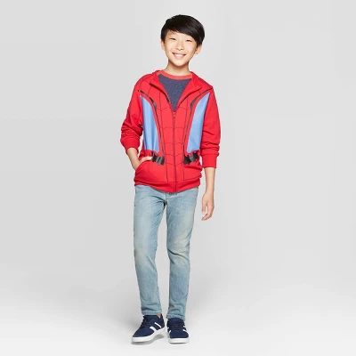 Kids' Spider-Man Costume Fleece Sweatshirt - Red 4 Kids' Spider-Man Costume Fleece Sweatshirt - Red - Image 2