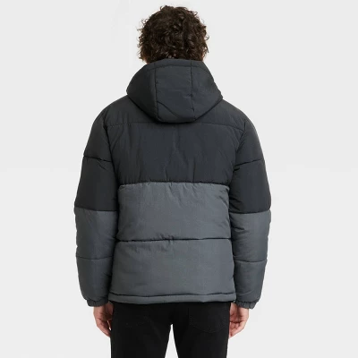 Men's Solid Midweight Puffer Jacket - Goodfellow & Co™ Black