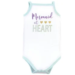 Little Treasure Baby Girl Cotton Bodysuits 3pk, Mermaid