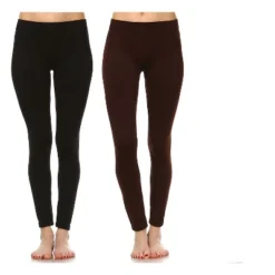 Women's Pack Of 2 Solid Leggings - One Size Fits Most - White Mark -Best Clothing Store GUEST 2c668c2a dff3 4756 9b70 487d10279d63