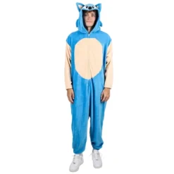 Sonic The Hedgehog Sonic Adult Hooded Kigurumi Union Suit -Best Clothing Store GUEST 2d53fe33 8a8a 4a83 9f1d 8f886907fd28