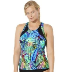 Swimsuits For All Women’s Plus Size Chlorine Resistant High Neck Racerback Tankini Top -Best Clothing Store GUEST 2d97d24d 0966 4e83 abba 0f0e4a9988f6