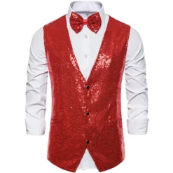 Lars Amadeus Men's Sequin Shiny Slim Fit Sleeveless Vest Suit Waistcoat Set With Bow Tie 19 Lars Amadeus Men's Sequin Shiny Slim Fit Sleeveless Vest Suit Waistcoat Set With Bow Tie -Best Clothing Store GUEST 2e30684e 4907 4bb0 9b55 cc8c60b12c85