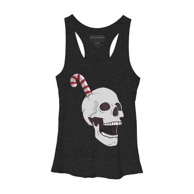 Women's Design By Humans Christmas Skull By AllenStudio Racerback Tank Top 5 Women's Design By Humans Christmas Skull By AllenStudio Racerback Tank Top - Image 3