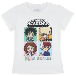 My Hero Academia Girls' Shirt Plus Ultra! Character Grid T-Shirt Tee