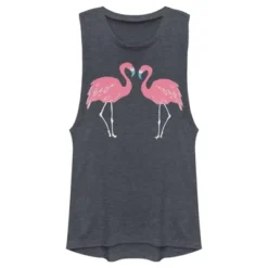 Junior's Lost Gods Couple Pink Flamingos Festival Muscle Tee -Best Clothing Store GUEST 3153a82d 9494 44c7 a056 451b5cac602b