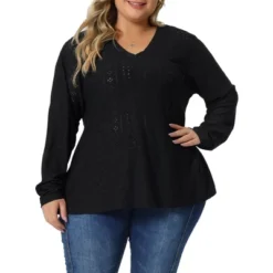 Agnes Orinda Women's Plus Size Long Sleeve Hollow Out V Neck Blouse 11 Agnes Orinda Women's Plus Size Long Sleeve Hollow Out V Neck Blouse -Best Clothing Store GUEST 31afcf4b cb3c 4571 a8c5 3e0adf079845