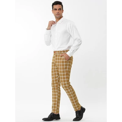 Lars Amadeus Men's Plaid Dress Pants Slim Fit Business Checked Trousers 5 Lars Amadeus Men's Plaid Dress Pants Slim Fit Business Checked Trousers - Image 3