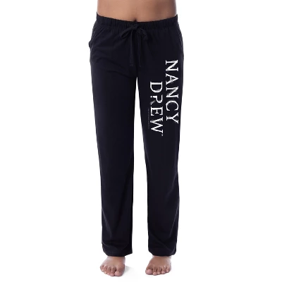 Nancy Drew Womens' TV Show Logo Icon Character Sleep Pajama Pants Black 5 Nancy Drew Womens' TV Show Logo Icon Character Sleep Pajama Pants Black - Image 3