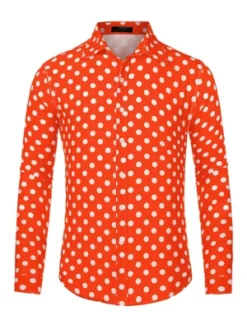 Lars Amadeus Men's Button Down Long Sleeves Casual Polka Dots Print Shirts -Best Clothing Store GUEST 334c8c95 bd26 461e 8443 b3141b2ba57e