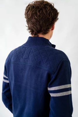 Hope & Henry Mens' Mock Neck Button Placket Sweater 4 Hope & Henry Mens' Mock Neck Button Placket Sweater - Image 2