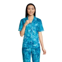 Lands' End Women's Short Sleeve Cotton Poplin Pajama Shirt -Best Clothing Store GUEST 33bc8560 d9d6 4366 b21c 0be0f0404cae