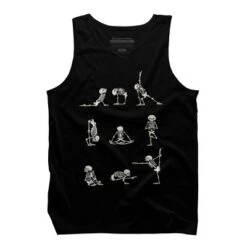 Men's Design By Humans Skeleton Yoga By Huebucket Tank Top -Best Clothing Store GUEST 33e29808 7a69 43d9 909f 5792c468b37d