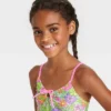 Girls' Flower Love Tankini Set - Cat & Jack™ Light Green/Light Pink -Best Clothing Store GUEST 340abb97 b286 49aa 801c 65eda1e4f846