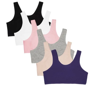 Fruit Of The Loom Girls Cotton Stretch Sports Bra 6 Pack 7 Fruit Of The Loom Girls Cotton Stretch Sports Bra 6 Pack - Image 5