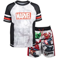 Marvel Avengers Iron Man Black Panther Thor Rash Guard And Swim Trunks Outfit Set Toddler -Best Clothing Store GUEST 361e9b59 951c 4ff9 af4f cebd17228b94