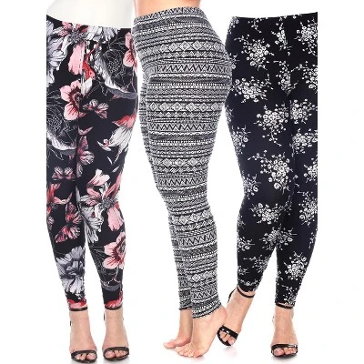 Women's Pack Of 3 Plus Size Leggings - One Size Fits Most Plus - White Mark 15 Women's Pack Of 3 Plus Size Leggings - One Size Fits Most Plus - White Mark - Image 13