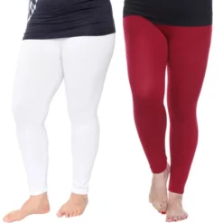 Women's Pack Of 2 Solid Leggings - One Size Fits Most - White Mark -Best Clothing Store GUEST 36ef0cc2 236f 47cb a69f abe23ba96821