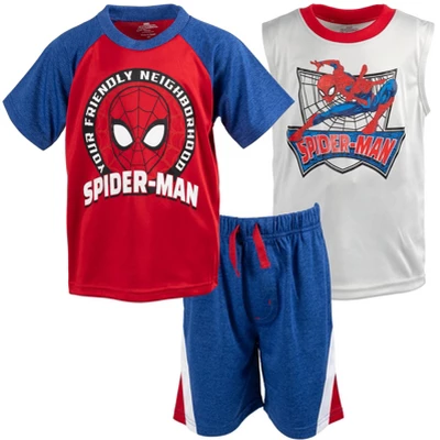 Marvel Spider-Man Graphic T-Shirt Tank Top And Shorts 3 Piece Outfit Set 11 Marvel Spider-Man Graphic T-Shirt Tank Top And Shorts 3 Piece Outfit Set - Image 9