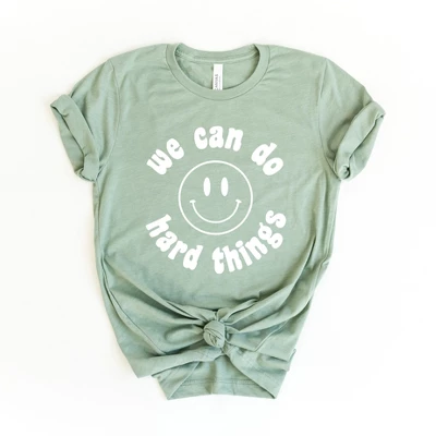 Simply Sage Market Women's We Can Do Hard Things Smiley Face Short Sleeve Graphic Tee 6 Simply Sage Market Women's We Can Do Hard Things Smiley Face Short Sleeve Graphic Tee - Image 4