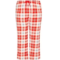 Women's Plus Size Check Fleece Sleep Pant - Red Check | AVENUE -Best Clothing Store GUEST 39676596 523f 4989 947d a898d8f3bd70