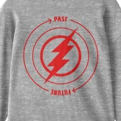 The Flash Movie Past To Future Circle Graphic Crew Neck Long Sleeve Athletic Heather Youth Tee