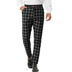 Lars Amadeus Men's Plaid Dress Pants Slim Fit Business Checked Trousers 14 Lars Amadeus Men's Plaid Dress Pants Slim Fit Business Checked Trousers -Best Clothing Store GUEST 3a650004 abc6 4cda afaf f65bb74310a7