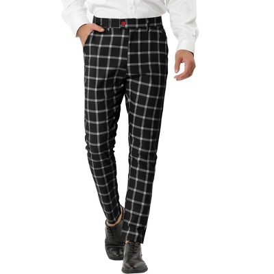Lars Amadeus Men's Plaid Dress Pants Slim Fit Business Checked Trousers 8 Lars Amadeus Men's Plaid Dress Pants Slim Fit Business Checked Trousers - Image 6