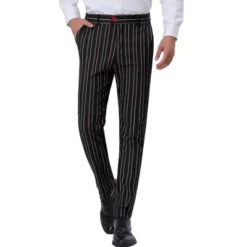 Lars Amadeus Men's Dress Striped Slim Fit Flat Front Business Trousers -Best Clothing Store GUEST 3a6742aa 0963 429f aa88 bf9b84d95316