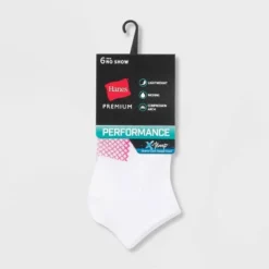 Hanes Premium Performance Women's Lightweight Textured Arch 6pk No Show Athletic Socks 5-9