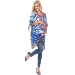 Maternity Animal Print Caftan With Tie-up Neckline - One Size Fits Most - White Mark -Best Clothing Store GUEST 3bc5cc0a 5ee1 4311 bae4 a6977535e420