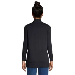 Lands' End Women's Tall Cotton Open Long Cardigan Sweater
