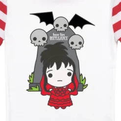 Beetlejuice Lydia And Gravestone With Skulls Youth Red And White Striped Sleep Set -Best Clothing Store GUEST 3c7daed5 e28b 4f69 b58c 4a9579e502e8
