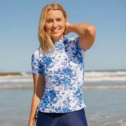 Calypsa Womens Womens Mock Neck Adele Swim Top -Best Clothing Store GUEST 3d8eb05b 3d02 47a0 81ac 7699f3ada9e8