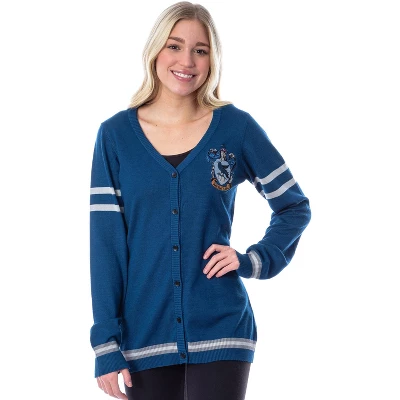 Harry Potter Womens Ravenclaw House Open Front Cardigan Juniors Knit Sweater 5 Harry Potter Womens Ravenclaw House Open Front Cardigan Juniors Knit Sweater - Image 3