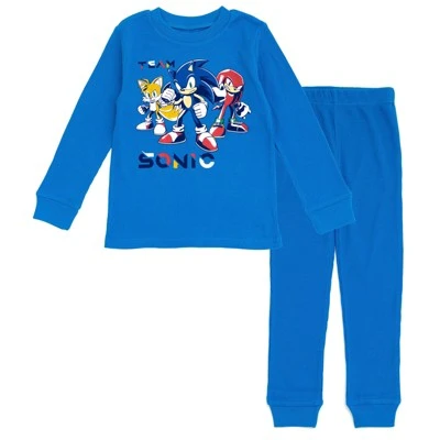 SEGA Sonic The Hedgehog Tails Knuckles Thermal T-Shirt Pants Little Kid To Big Kid 6 SEGA Sonic The Hedgehog Tails Knuckles Thermal T-Shirt Pants Little Kid To Big Kid - Image 4