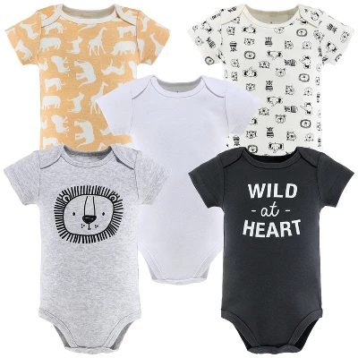 The Peanutshell Baby Boy Or Girl Short Sleeve Bodysuits, 5-Pack, Safari Animals, Newborn To 24 Months 7 The Peanutshell Baby Boy Or Girl Short Sleeve Bodysuits, 5-Pack, Safari Animals, Newborn To 24 Months - Image 5