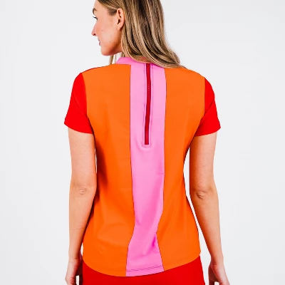 Calypsa Womens Mock Neck Color Block Rash Guard 4 Calypsa Womens Mock Neck Color Block Rash Guard - Image 2