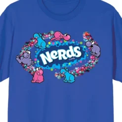 Nerds Candy And Character Crew Neck Short Sleeve Royal Blue Unisex T-shirt