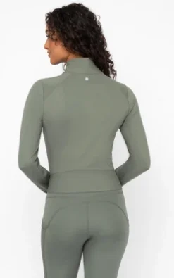 Yogalicious Womens Lux Streamline Interlink Ribbed Contour Insert Full Zip Performance Jacket With Pockets -Best Clothing Store GUEST 41a27706 ee20 4920 a686 6552323f07e4